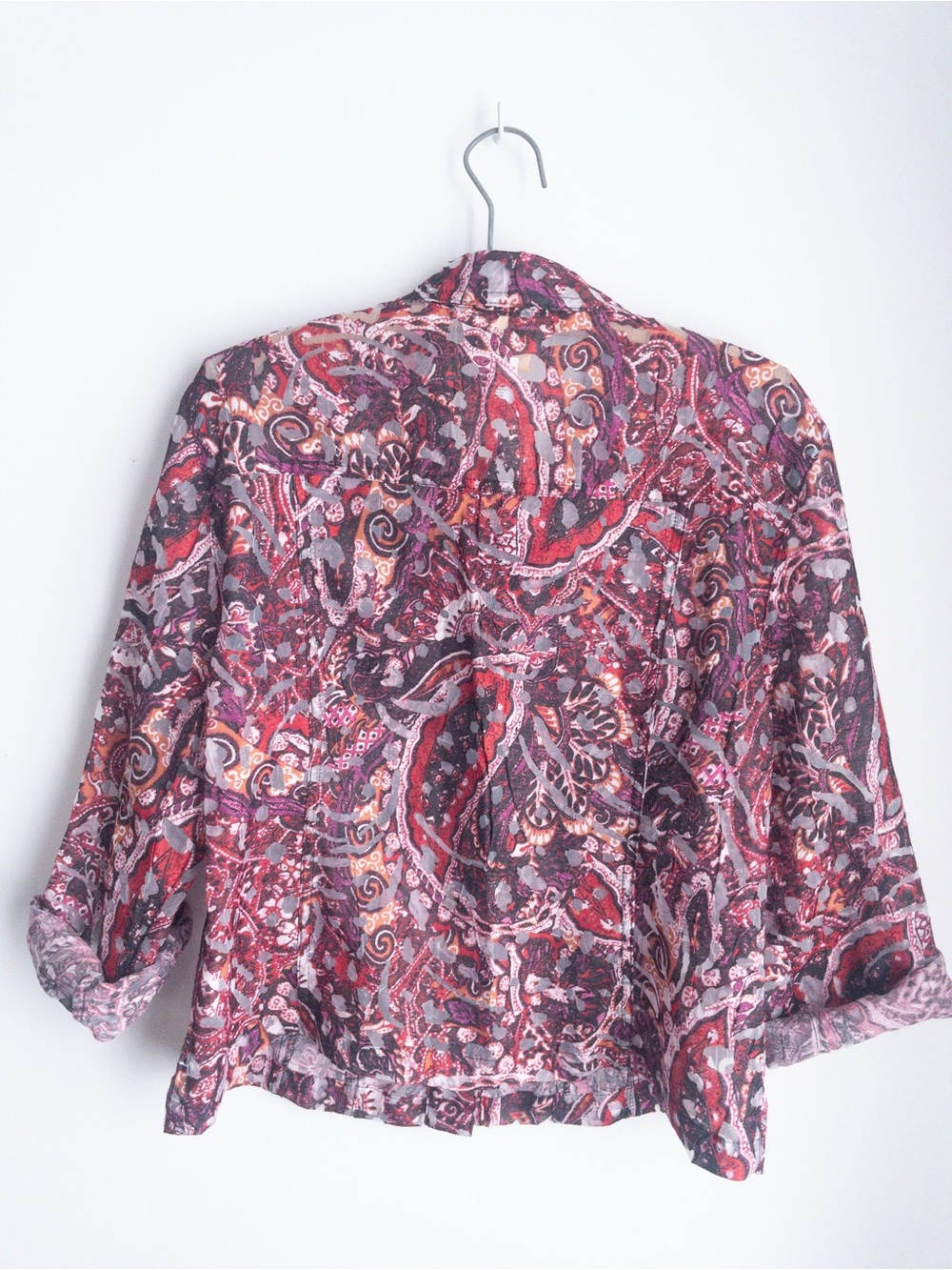 Ruby Rd. Pink Paisley Button-Front Shirt Jacket - Picture 3 of 4
